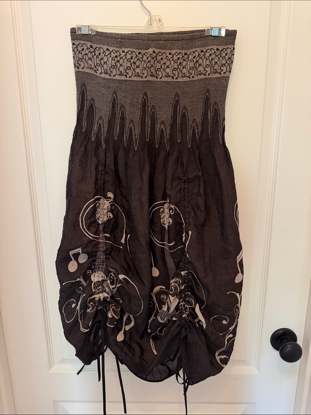 Lapis Smocked Strapless Tube Top  Dress with Parachute Balloon Hemline